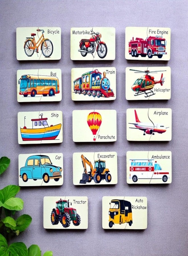 Kiddiwinks Winkslab:Two-Piece Transportation Puzzle for Early Learning - Fun & Engaging Vehicle Matching Game Match & Learn with 15 Different Vehicles - Image 5